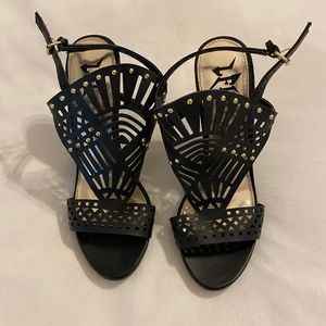 Black Wedges with cut out detail